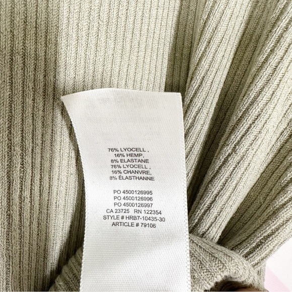 Wilfred Free Olive Green Ribbed Turtleneck Crop Top M - Picture 6 of 7